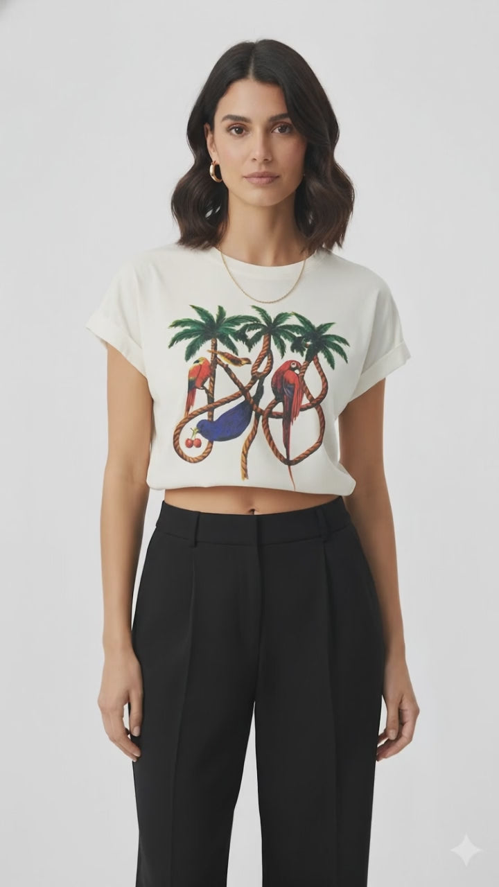 Cropped Arara no Coqueiro