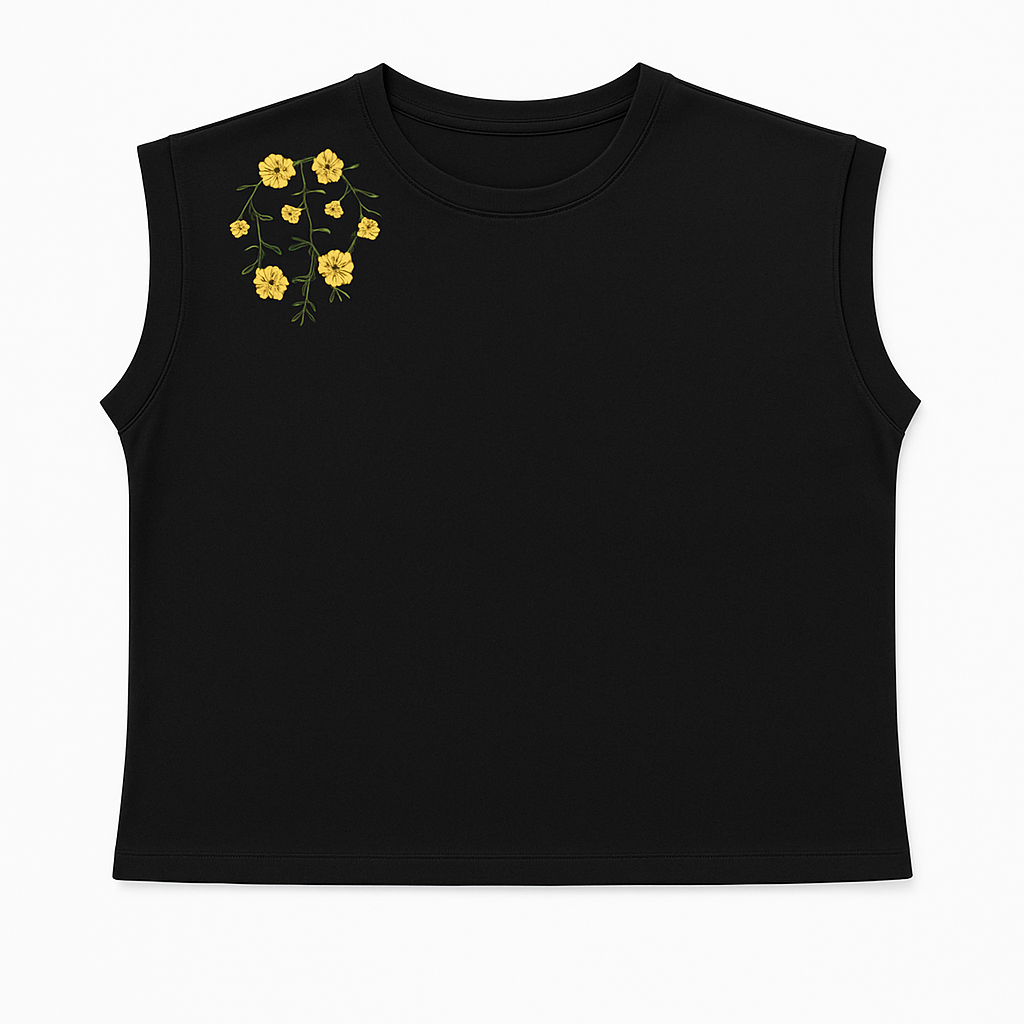 T shirt Bordada em Flores